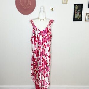 Jaclyn Smith pink/red rose slip dress 3X
